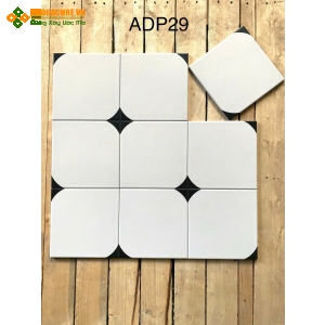 Gạch bông trung quốc 20x20 trang trí trắng đen