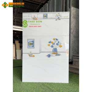 Gạch takao trắng vân mây 30x60 ốp tường bóng kiếng