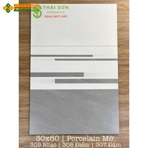 Gạch ốp tường matt mờ 30x60 màu xám bộ đậm nhạt