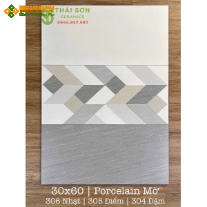 Gạch ốp tường phòng ngủ matt mờ 30x60 màu xám 