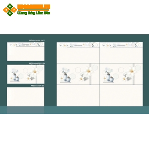 Gạch ốp tường 40x80 cmc bóng kiếng màu kem nhạt