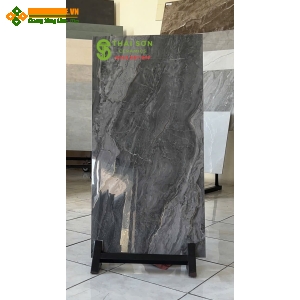 Gạch 40x80 ốp tường trung quốc khắc kim màu xám đậm
