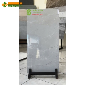 Gạch 40x80 ốp tường trung quốc khắc kim nhũ bạc vân xám