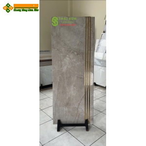 Gạch lát cầu thang 47x120 màu xám nâu nhũ vàng