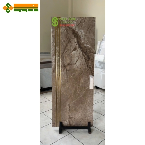 Gạch lát cầu thang 47x120 nhũ kim màu nâu đất 