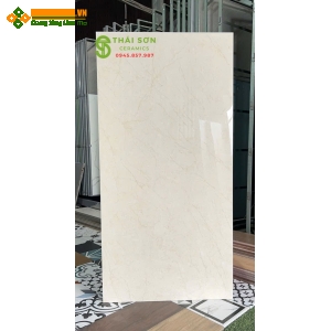 Gạch lát nền 60x120 ấn độ bóng kiếng màu kem vàng nhạt