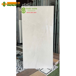 Gạch lát nền 60x120 ấn độ bóng kiếng màu trắng xám nhạt