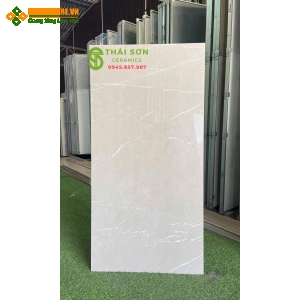 Gạch lát nền nhà ở bóng kiếng 60x120 màu xám nâu