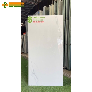 Gạch lát nền ấn độ 60x120 màu trắng vân mây nhẹ giá rẻ