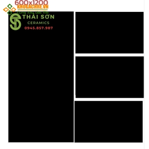 Gạch ấn độ 60x120 siêu bóng màu đen trơn