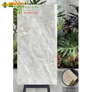 Gạch vicenza 60x120 bóng kiếng vân đá xám lát sàn 