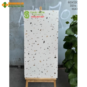 Gạch matt mờ 60x120 vân đá mài terrazzo