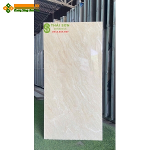 Gạch fushita lát nền 60x120 kem vàng bóng kiếng