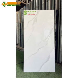 Gạch tasa lát nền 60x120 màu trắng vân mây bóng kiếng