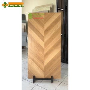 Gạch vân gỗ xương cá 60x120 trung quốc lát nền màu nâu mật ong