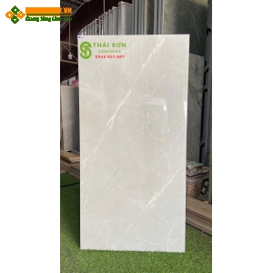 Gạch vicenza 60x120 bóng kiếng màu xám vân trắng
