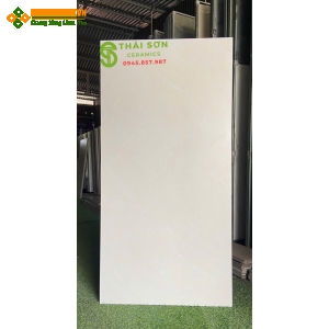 Gạch vito 60x120 ốp lát đá mờ màu vàng kem