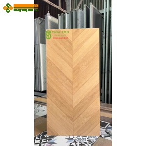 Gạch vân gỗ xương cá 60x120 trung quốc lát nền tông vàng vân gỗ tự nhiên