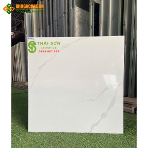Gạch vitto bóng kiếng 60x60 lát nền phòng vân trắng mây