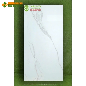 Gạch màu trắng vân mây xám 80x160 bóng kiếng ấn độ