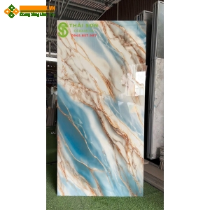 Gạch 80x160 ấn độ bóng kính xanh vân đá