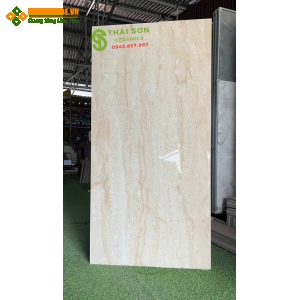 Gạch 80x160 bóng kiếng kem vàng vân gỗ