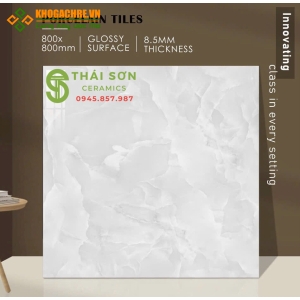 Gạch ấn độ 80x80 lát nền bóng kiếng màu xám vân đá đẹp