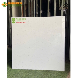 Gạch lát nền fushita bóng kiếng 80x80 vân terrazzo trắng
