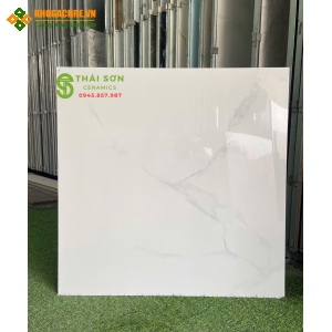 Gạch lát nền 80x80 VID màu trắng vân mây bề mặt bóng kiếng