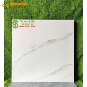 Gạch hà thanh 80x80 lát nền màu trắng vân vàng 