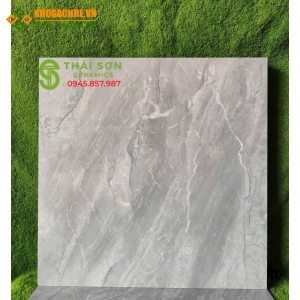 Gạch hà thanh 80x80 lát nền bóng kiếng màu xám vân đá 