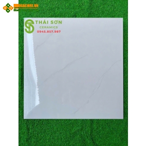 Gạch Vicenza 80x80 bóng kiếng màu trắng vân lát nền
