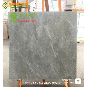 Gạch á mỹ lát nền 80x80 đá mờ vân đá xám