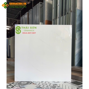 Gạch 80x80 bóng kiếng hà thanh lát nền trắng mây nhẹ
