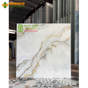 Gạch 80x80 bóng kiếng hà thanh lát nền trắng ngọc vân đá onyx