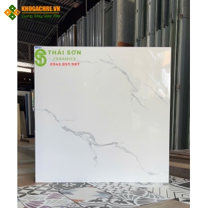 Gạch 80x80 bóng kiếng hà thanh lát nền trắng vân mây cao cấp