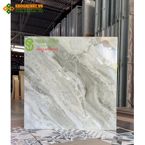 Gạch 80x80 bóng kiếng hà thanh lát nền xám rêu nhạt 