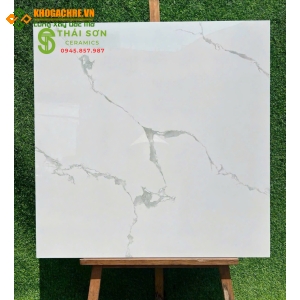 Gạch hà thanh trắng vân xám 80x80 bóng kiếng giá rẻ