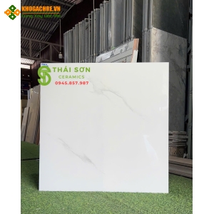 Gạch kamado 80x80 lát nền màu trắng vân bóng kiếng