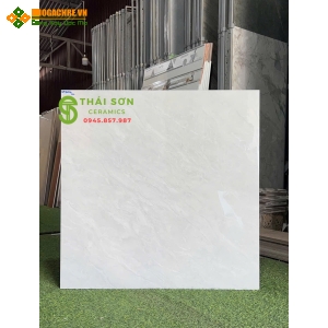 Gạch kamado 80x80 màu xám trắng lát nền bóng kiếng