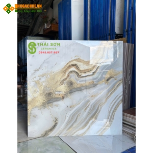 Gạch trung quốc 80x80 nhũ vàng giả đá onyx marble