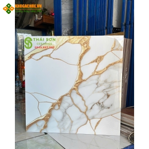 Gạch trung quốc 80x80 lát nền khắc kim giả đá onyx xuyên sáng