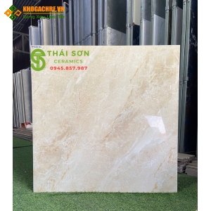 Gạch lát nền 80x80 catalan bóng kiếng vàng vân đá