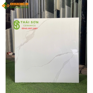 Gạch lát nền 80x80 catalan xsmart bóng kiếng trắng vân mây