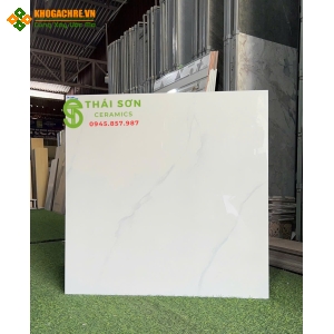 Gạch 80x80 takao bóng kính lát nền trắng vân mây