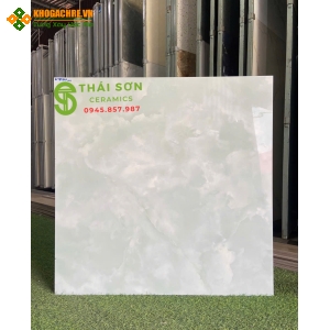 Gạch lát nền takao 80x80 vân xanh đá đồng chất bóng kiếng