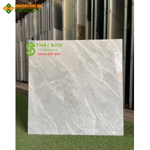 Gạch lát nền vicenza 80x80 bóng kiếng xám vân trắng