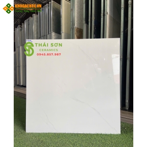 Gạch lát nền vicenza 80x80 bóng kiếng màu trắng vân nhẹ