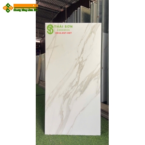 Gạch ấn độ 60x120 lát nền trắng mờ vân đá 