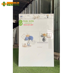 Gạch cmc 30x60 ốp tường màu trắng vân mây bóng kiếng